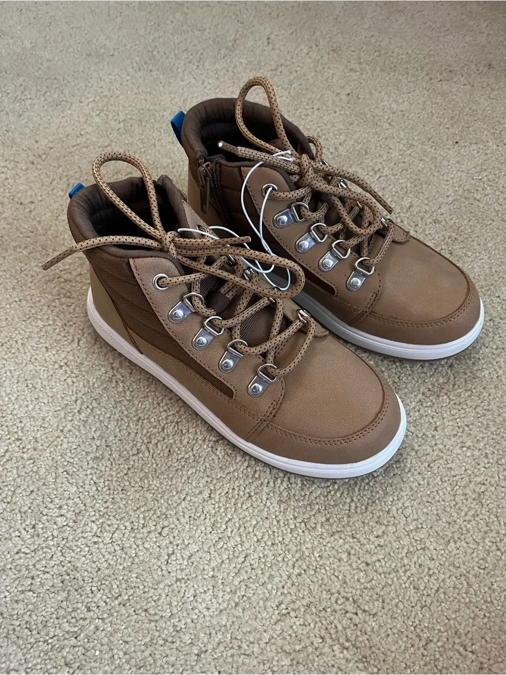 Cat & Jack Tan/Brown High-Top Lace-Up Kids Boots